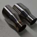 LCGP 2.5" inlet Universal Diesel Exhaust Tip 4" Outlet 09" Long Tail Tip, Polished & Double Wall Angle Cut, 304 Stainless Steel, 2-Pack (2.5x4"x9"-2PCS)