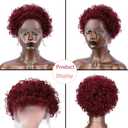 Burgundy Short Curly Pixie Cut Lace Front Wigs 6 Inch Human Hair 13X1 HD Lace Front Wigs Pre Plucked with Baby Hair for Black Women (6 Inch, Burgundy)