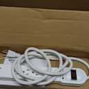 Amazon Basics Surge Protector Power Strip, 6-Outlet, 790 Joules, Circuit Breaker, LED Indicator, 6ft Extension Cord, White (1 Pack)