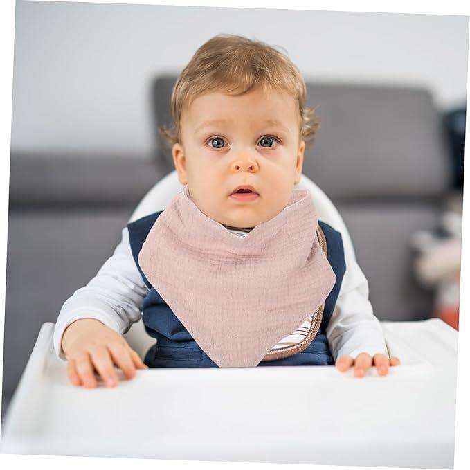Sosoport 7pcs Small Bibs Pure Cotton Bibs Reusable Muslin Drool Small Eating Dinner Senior Tiny Stylish Accessory for Disabled People