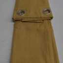 jinchan Linen Textured Room Darkening Curtain 63 Inch Length for Living Room Room Darkening Thermal Insulated Grommet Top Window Drape for Bedroom 52x63 Mustard Yellow 1 Panel