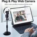 4K Webcam with Light, Web Camera with Microphone, Plug and Play, USB HD Computer Web Cam, 1080P Auto-Focus, 73°FOV PC Camera for Zoom Skype Teams, Desktop, Black