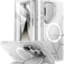 i-Blason Cosmo for Samsung Galaxy S24 Ultra Case with Camera Cover Stand, [Support MagSafe] Stylish 360 Full Case with Screen Protector & Kickstand Magnetic Phone Case for S24 Ultra, Clear
