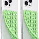 3 x JingJinYY Anteel 2 Pack Double Sided Silicone Suction Cup Phone Case Mount, Hands-Free Strong Grip Silicon Phone Holder for Selfies and Videos, Non Slip Phone Accessories (Light Green)