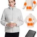 Evonicc Sherpa Fleece Heated Jacket for Women with 12V 18400mAh Battery Pack, Women's Heated Jacket Fuzzy Fleece Heated Coat, XXL
