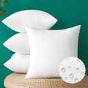 MIULEE Pack of 4 20x20 Inch Outdoor Pillow Inserts Waterproof Decorative Throw Pillow Insert, Square Lumbar Garden Pillow Form for Patio Sofa Couch