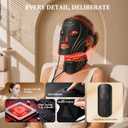 Red Light Therapy Mask for Face & Neck Skin Care, 7-Color Infrared Facial Mask with 309 LED Chips, 5 Brightness, Rechargeable Controller for Anti-Aging, Skin Firming & Radiant Glow at Home (Black)