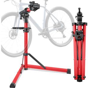 Giovent 110 LBS E Bike Repair Stand, Heavy Duty Bicycle Maintenance Stand with High-Strength Steel, Bike Mechanic Workstand for E-bikes, Mountain Bikes and Road Bikes - Red
