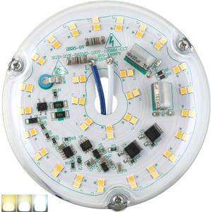 4'' 20W LED Ceiling Fan Light Retrofit Kit, Ceiling Light Replacement, LED Flush Mount Ceiling Light, 2400LM, 3CCT 3000K 4500K 5000K,120V, ETL Listed Dimmable CRI90 (3CCT)