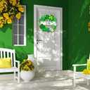 2 x St. Patrick's Day Shamrock Door Sign, 11.5" Shamrocks Welcome Sign For Front Door Spring Rustic For Happy St. Patrick's Day Party Front Door Wall Home Decorations with Rope Outdoor Indoor Decor