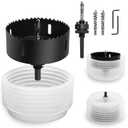 4-5/16" | 110mm Hole Saw for Recessed Lights,4-5/16" Bi-Metal Hole Cutter with Dust Bowl Include Hex Shank & SDS Plus for LED Recessed Ceiling Lighting and Wood Metal Drywall Can Lights