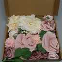 AGIRL Rose Artificial Flowers Combo Fake Flowers Pink Roses Silk Flowers with Stems for DIY Bridal Wedding Bouquets Centerpieces Arrangements Table Party Baby Shower Home Decor (Champagne Pink)