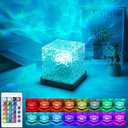 Northern Lights Projector Rechargeable,Mood Lighting Ambient Lighting Ocean Wave Projector with 16 Colors and Dynamic Ripple Effect for Living Room Bedroom Decor - Cordless 5.1"