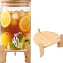Wooden Drink Dispenser Stand, Beverage Dispenser Stand and Water Jug Holder, Drink Stand for Families, Parties and Catering Events, Fit Max 9 Inch Glass Water Pitcher Water Filter Bottle