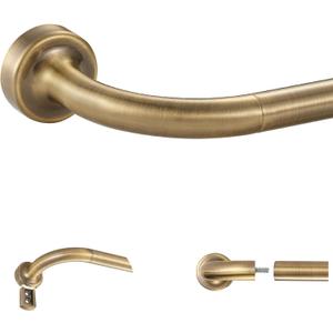 Antique Bronze Disc Curtain Rods, 28-48 Inches Window Curtain Rod,Adjustable Room Darkening Drapery Rod with Aluminum Finials and Brackets,Wrap Around Design