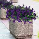 summer flower Purple Flowers Artificial, 14 Bundles Fake, UV Resistant Fake Lavender, Faux Silk Plants for Decorate Centerpieces Planter Garden Front Porch Yard