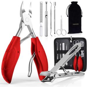 Toenail Clippers for Seniors Thick Ingrown Toenails, Toe Nail Clippers Set for Men Women, Heavy Duty Fingernail Clippers-Professional Pedicure Tools for Feet, Stainless Steel Manicure and Pedicure Kit