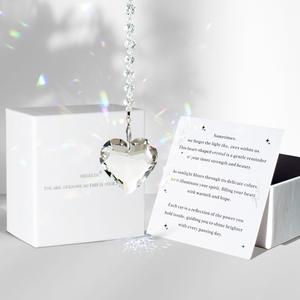 Hegelda White Birthday Gifts for Women Sympathy Gifts for Loss of Loved One, Unique Condolence Memorial Gifts for Dog Cat Mom Dad Husband Wife Grandpa Grandma Crystal Sun Catcher