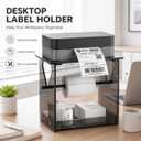 Acrylic Label Holder for Thermal Printer, 2-in-1 Desktop Stand for Fan-Fold & Roll Shipping Labels. Stable Thermal Label Roll Holder Featuring Anti-Slip Pads & Silicone Ring Limiters Office & Home