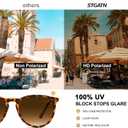 STGATN Vintage Round Sunglasses for Women Polarized UV Protection, Trendy Retro Designer Style ST028 (1. Matte Tortoises Frame Gradient Brown Lens)