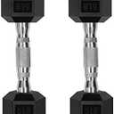RitFit 5LBS Rubber Encased Hex Dumbbell Sets with Optional Rack for Home Gym, Coated Hand Weights for Strength Training, Workouts