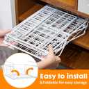 PowerKing Under Shelf Storage Baskets, Foldable Metal Wire Rack Basket, 2 Pack, White