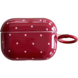 White Polka Dot Red Case with Lock for Airpods Pro 2 Gen,Vintage Aesthetic Pattern Stylish Luxury Trendy Retro Girls Women Protective Cover for Airpod Pro 2 Genetatio