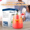 Aofmee 1 Gallon Glass Pitcher with Lid and Handle, 128oz Glass Water Pitcher, Dishwasher-safe Refrigerator-friendly Borosilicate Carafe, Large Jug for Iced Tea, Coffee, Juice, Milk, Homemade Beverage