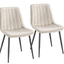 SONGMICS Dining Room Chairs Upholstered Chairs Curved Backrest Set