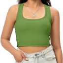 GGOV Sports Crop Tank Tops for Women Cropped Workout Tops Racerback Running Yoga Tanks Cotton Sleeveless Gym Shirts, Size: XS