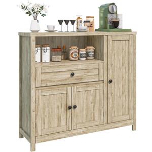 Viaozutis Storage Cabinet with Doors and Drawers,Kitchen Storage Cabinets，with Drawer and Adjustable Shelf（Grey）