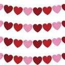 OHOME Valentines Day Decorations - Heart Valentines Garland - 40 Pack Valentine's Day Backdrop Banner Valentine's Day Accessories Party Favors for Door Wall Classroom School Home-Valentines Day Decor (Red, Rose, Light Pink)