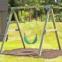 Dolibest Heavy Duty Swing Seats (2 Pack) with 66 Chain and Carabiners, Comfortable and Durable Plastic Coated Swing Set Accessories Replacement for Outdoor Playground, Green