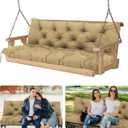 Porch Swing Cushions Outdoor 48 inch Swing Replacement Cushions Thicken 5" Waterproof Bench Cushion with Backrest Swing Cushions for Outdoor Furniture Patio Garden Backyard (Khaki 48x40x5inch)