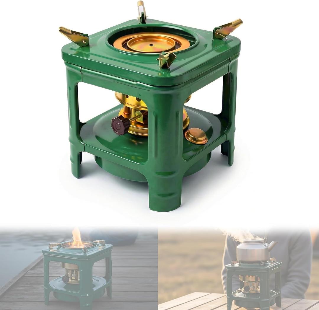 Portable Kerosene Stove 8-Wicks, Camping Stove & Fogon de Petrleo para Cuba, Multi-Fuel Kerosene Heater for Outdoor Cooking, Hiking, Backpacking, Emergency Stove Use (Square)