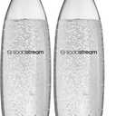 2 Pack Original Sodastream Source BLACK Carbonating Water Bottles 1 Liter BPA-Free / Fits only - Play, Splash, Source, Power, Spirit and Fizzi soda makers