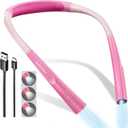 Glocusent Upgraded LED Neck Reading Light, Book Light for Reading in Bed, 30-min Timer, 3 Colors & 3 Brightness Adjustable, Rechargeable & Long Lasting, Perfect for Reading, Knitting (Slim-Medium)