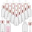 Didaey 100 Pcs Mini Glass Oil Dropper Bottle Bulk, Clear Essential Small Empty Bottles Sample Containers Perfume Liquid Vials with Cap for Traveling (15 ml,Rose Gold)