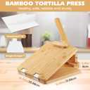 Upgraded Bamboo Wooden Tortilla Press, 10 Inch Square Tortilla Maker with 60pcs Parchment Paper, Mexican Tortillera Presser Tortillas Pataconera Dough Press(COLOR:Wood Color)