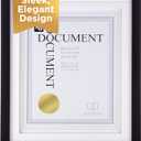 Kiera Grace Morgan Document Frame, Wooden Double-Matted Picture Frame for an 8.5" x 11" Document, Ideal for Wall Hanging and Showcasing Your Achievements, Black, Single