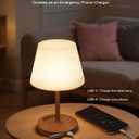 Cordless Touch Table Lamp, 4000mAh Rechargeable Small Desk Lamp with 3 Color Temperatures & Stepless Dimming, Portable LED Bedside Lamp for Bedroom, Living Room, Patio & Camping, Wood Grain