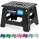 Handy Laundry Folding Step Stool - Sturdy Enough Collapsible Stool to Support Adults and Safe Enough for Kids - Opens Easy with One Flip - Great for Kitchen, Bathroom or Bedroom (Black - 9 Inch)