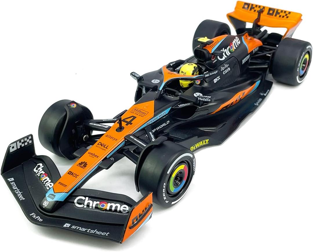 1:24 Scale F1 McLaren MCL60 Model Toy Car Metal Diecast Toy Vehicle, Formula 1 Team 2023 Australian Grand Prix, Lando Norris 4, Toys for Boys Kids Gifts, Men Collection, Home Office Dcor, Black