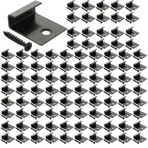 100Pcs Stainless Steel Starter Clips for Decking, Universal Starter Deck Clips, Black Deck Clips of Decking Board Deck Starter Clips with Decking Screws
