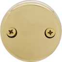 Westbrass 597244-01 White 1-1/2" Tubular Pull & Drain Bath Waste Drain Kit with 2-Hole Overflow Faceplate, Polished Brass