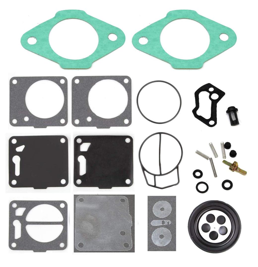 Carburetor Rebuild Kit Includes Base Gasket 6M6-13556-A1-00-00 is Compatible with Mikuni and Yamaha Wave Runner 650 Super Jet 701 PWC Jetski BG