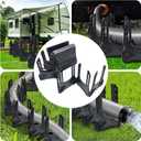 15FT RV Sewer Hose Support - Adjustable Height Camper Sewer Hose Holder with Quick Setup, Secure Rubber Bands, and Carry Strap for Travel Trailers and Motorhomes, Ensures Fast & Thorough Drainage