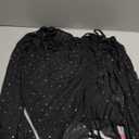 Avidlove Women Mesh Top Long Sleeve Rhinestone Tops Off Shoulder Bell Sleeve Drawstring Blouse Sheer Sparkly Shirt, Large, Black