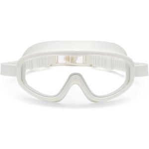 Petites Pommes Adult Swim Goggles for Ages 14+  Lightweight Silicone, Anti-Fog Wide Lens, Hair-Safe Buckle, Cotton Pouch (Crme)