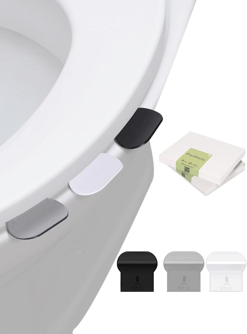 Toilet Seat Lifter Tab Toilet Lid Lifter, Toilet Seat Handle Lift Toilet Cover Lifter, Avoid Touching Toilet Cover Handle Bathroom Accessories For Home, Office, Hotel (White/Black)